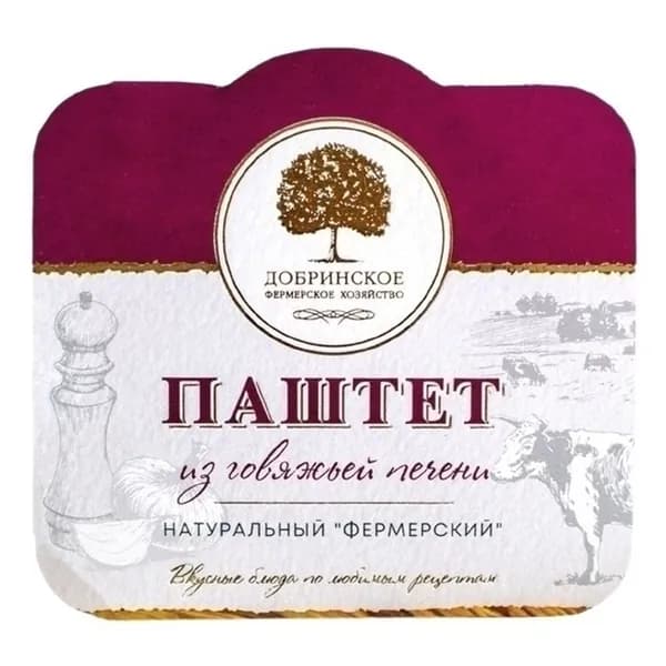 Паштет из говяжьей печени Добринское фермерское хозяйство 100 г