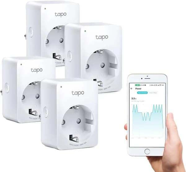 Умная Wi-Fi розетка TP-Link Tapo P110 (4 штуки, контроль энергопотребления)