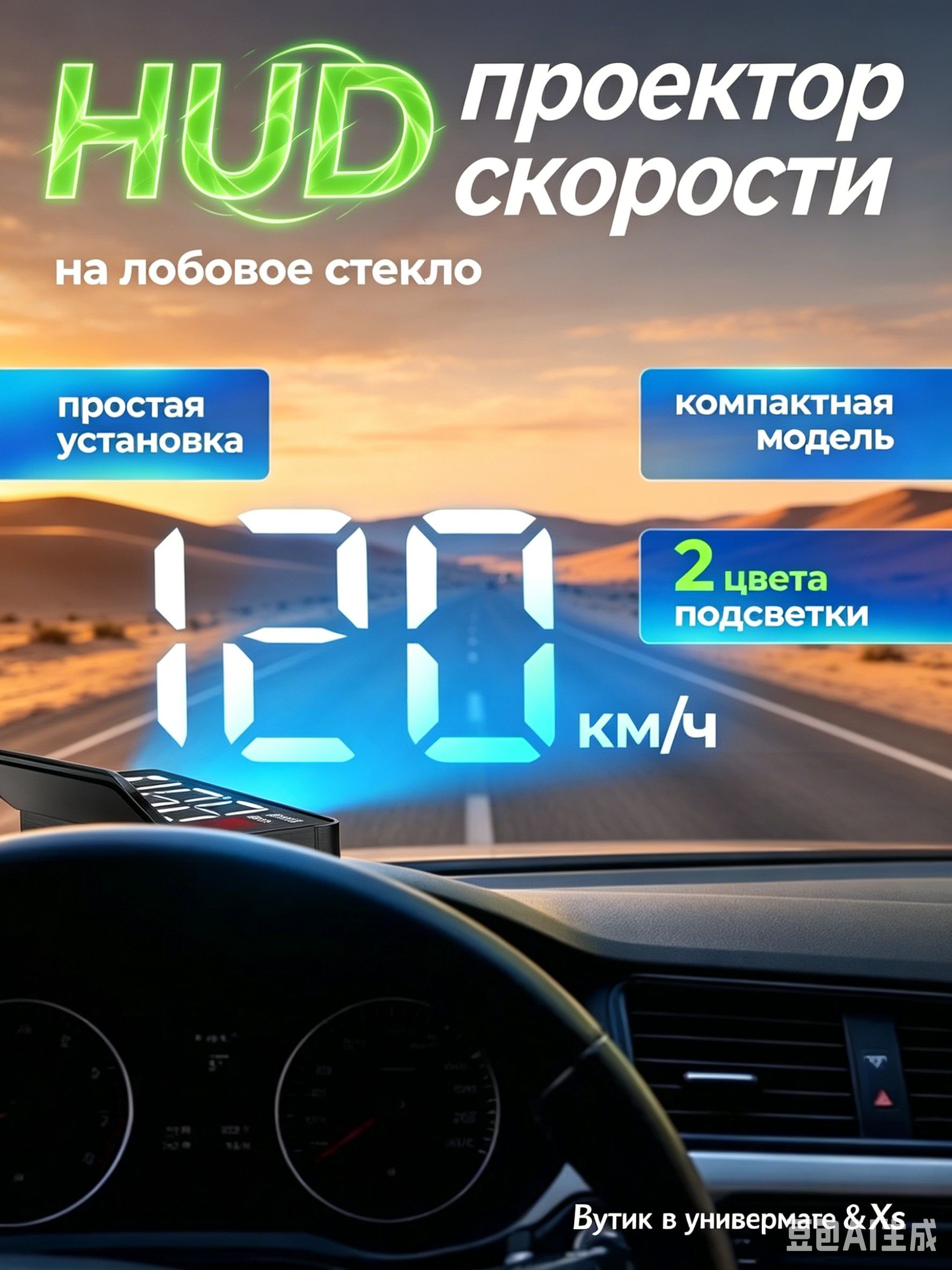 Проектор на лобовое стекло, 5 Вт