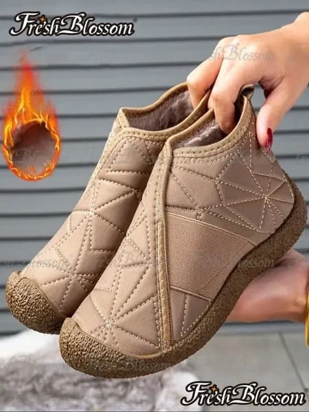 Сапоги Сапоги женские зимние, цвет хаки, из искусственного велюра и кожи, на плоской подошве