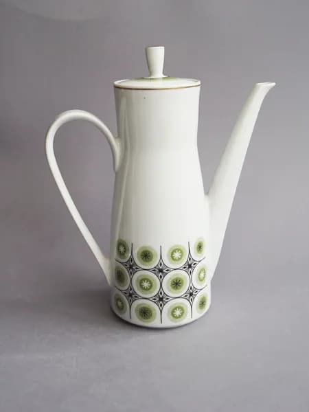 Винтажный кофейник "Киви". Фарфор. Freiberger. ГДР, 1960-1970-е гг (Объем: 600 мл)
