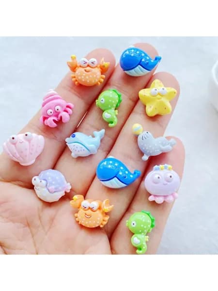 20pcs смола морской серии декоративные аксессуары