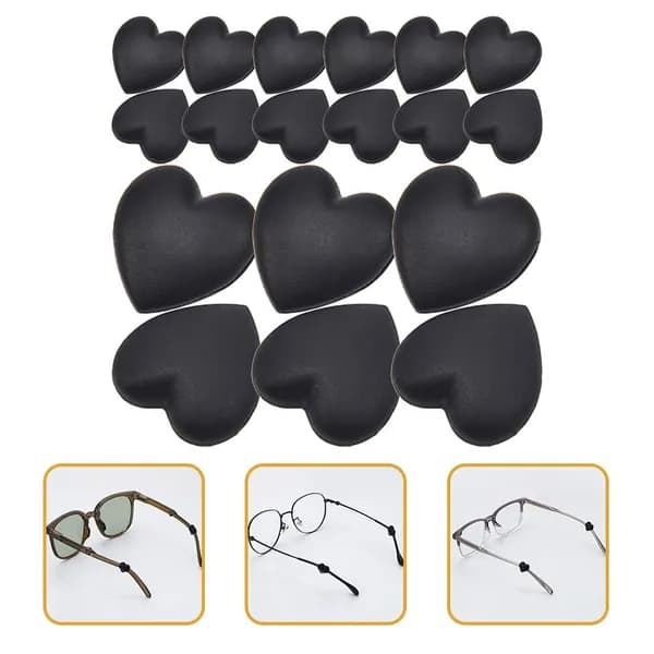 Антискользящие силиконовые насадки для дужек очков, 16 пар, для фиксации очков