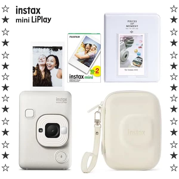 Fujifilm Instax Mini LiPlay, гибридная камера моментальной печати, подарочный набор: альбом, чехол и плёнка на 20 снимков