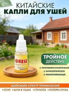 Капли для ушей антисептические и противовоспалительные 10 мл