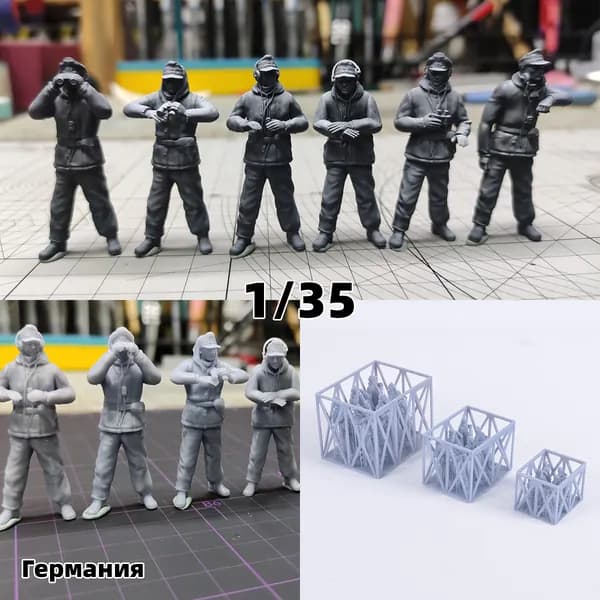 3Dпечать, фигурки солдат из смолы, немецкие модельнаборы, масштаб 1/35, неокрашенные, требуют самостоятельной сборки