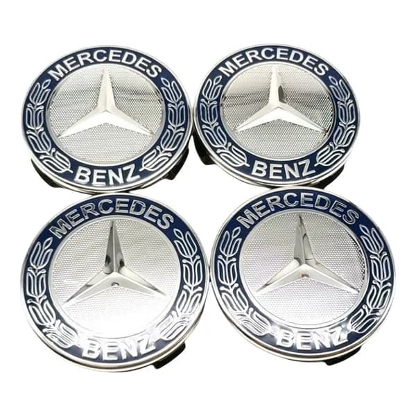 Колпаки для дисков Mercedes-Benz, 75 мм, глубокий синий, из ABS