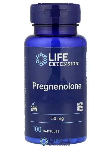 Прегненолон Pregnenolone (прекурсор DHEA), 50 мг 100 веганских капсул