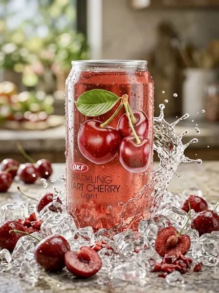 Газированный напиток OKF Sparkling Tart Cherry (ОКФ Спарклинг - Вишня), 1 шт х 350 мл.