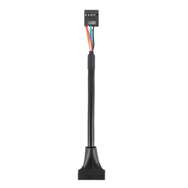 ZN13-Черный USB 2.0 9-контактный разъем совместим с 3.0 20-контактный штекерный кабельный адаптер