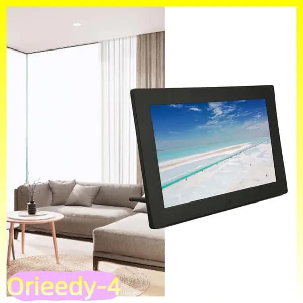 10 Inch Digital Photo Frame, Поддерживает мультимедийный контент и дистанционное управление, для улучшения интерьера Черный американский стандарт