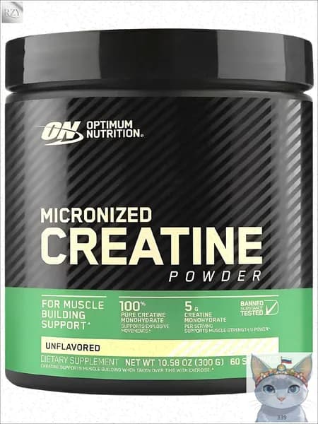 Креатин моногидрат OН - Микронизированный креатин порошок 300 грамм /Optimum Nutrition ON - Micronized Creatine Powder