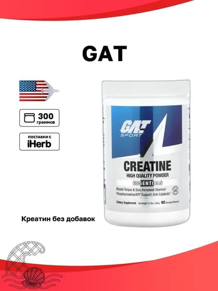 GAT, Креатин, без добавок, 300 г (10,58 унции)