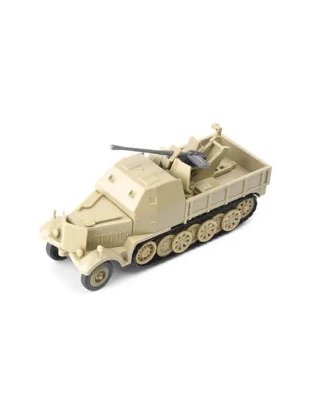 1: 72 Полугусеничный бронеавтомобиль FLAK37 Модель зенитной артиллерии, желтый
