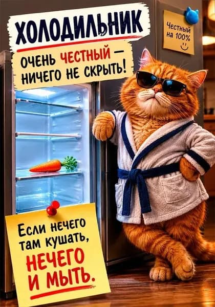 Акриловый магнит на холодильник с приколом, 7,8*10,8 см., 1 штука