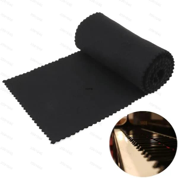 Чёрный пылезащитный тканевый чехол для пианино 125x15 см
