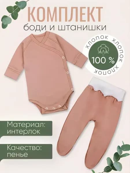 Нательный комплект одежды для новорожденных на выписку