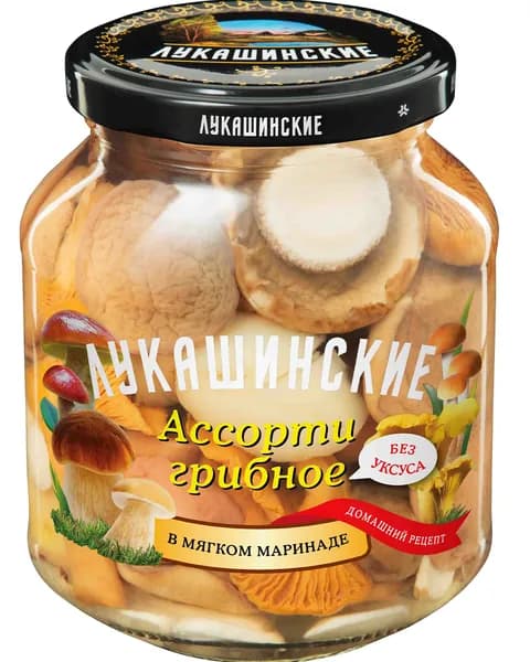 Ассорти грибное маринованное Лукашинские 340  1шт