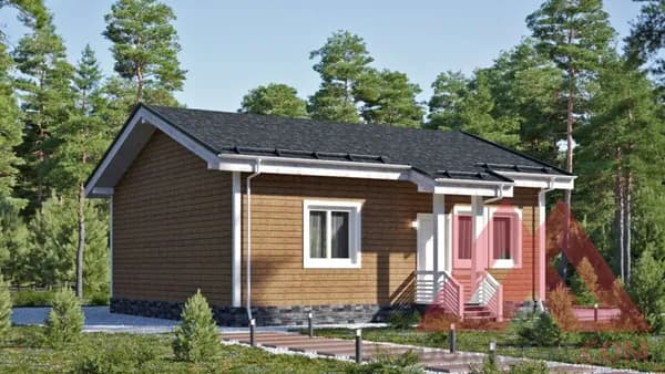 Архитектурное решение каркасного дома "Карина", 8*8,7 м, 60 м.кв.