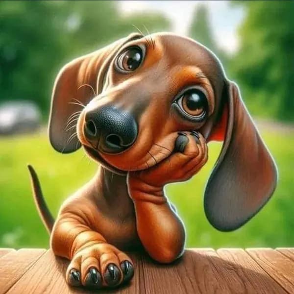 Диамантная вышивка Собака-сосиска , 40 40 см, 5D, синтетические стразы