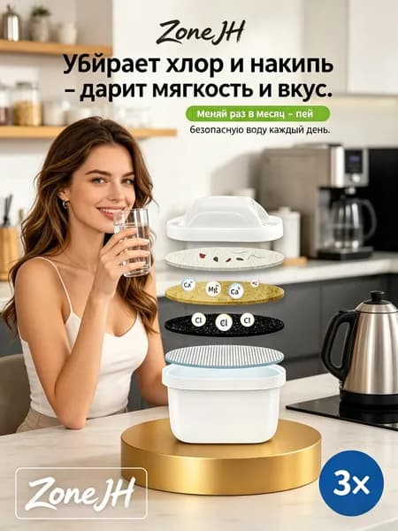 Сменные картриджи для кувшина-фильтра, универсальные, 3 шт, стандартная версия, 4-ступенчатая очистка, для удаления накипи и хлора, для домашнего использования