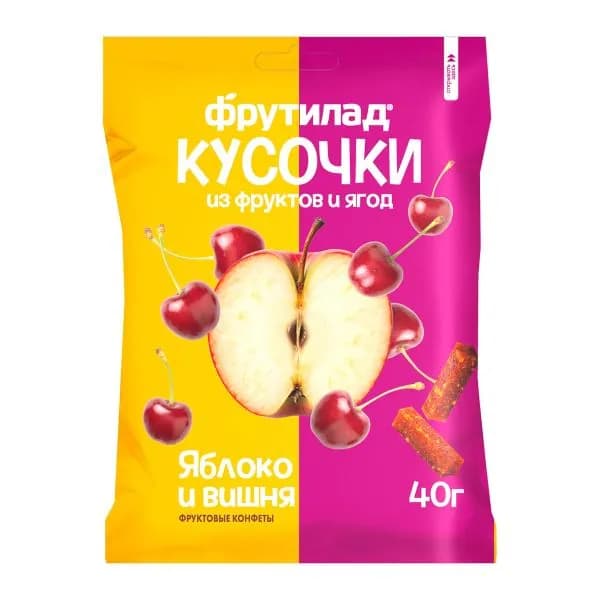 Фруктовые конфеты яблоко и вишня Фрутилад 40г