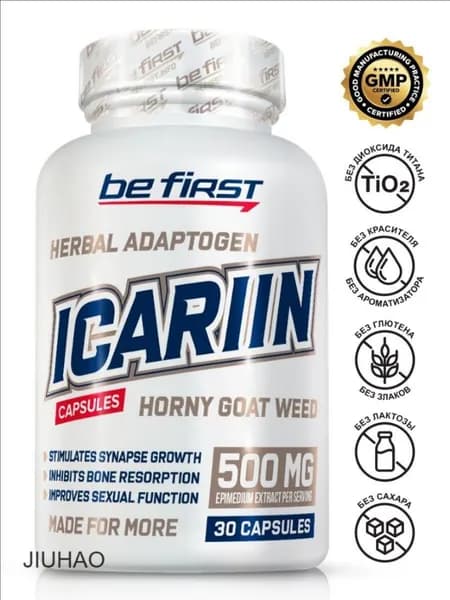 Икариин (экстракт горянки) Be First Icariin, 30 капсул / horny goat weed extract / эпимедиум