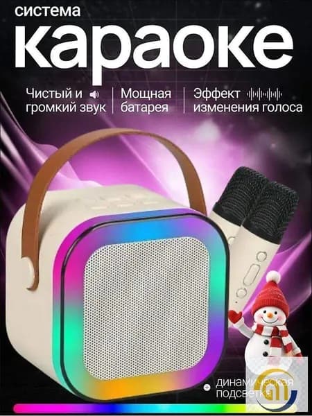 Караоке система с двумя микрофонами и колонкой/Детская караоке система с двумя беспроводными микрофонами и колонкой
