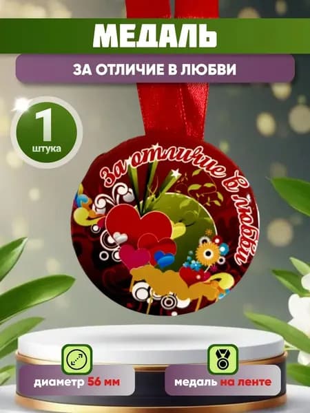 Медаль подарочная За отличие в любви