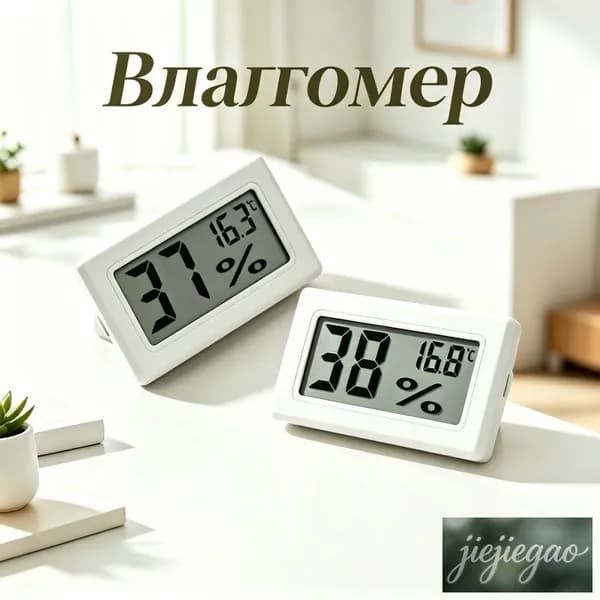 Термометр гигрометр прямоугольный LCD