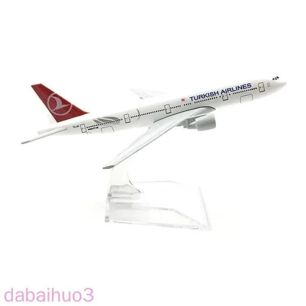 Модель самолета 15 см, Boeing 777 "Turkish Airlines", металл, на подставке