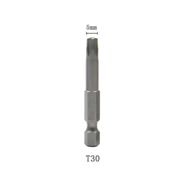 Биты Torx T10/T15/T20/T25/T27/T30/T40, 50 мм, 1/4", звезда с отверстием, хром-ванадиевая сталь, для шуруповерта