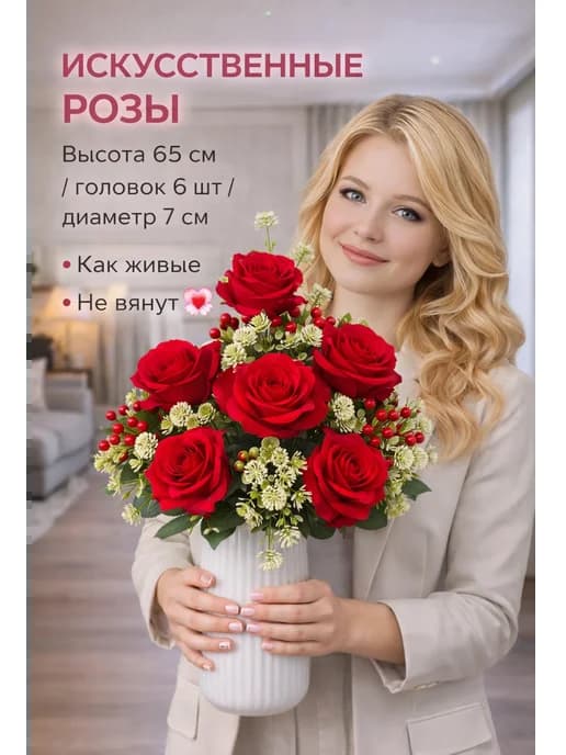 Искусственные цветы,розы для декора