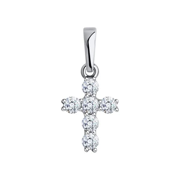 Подвеска из белого золота DIAMANT-ONLINE с фианитом 585 пробы