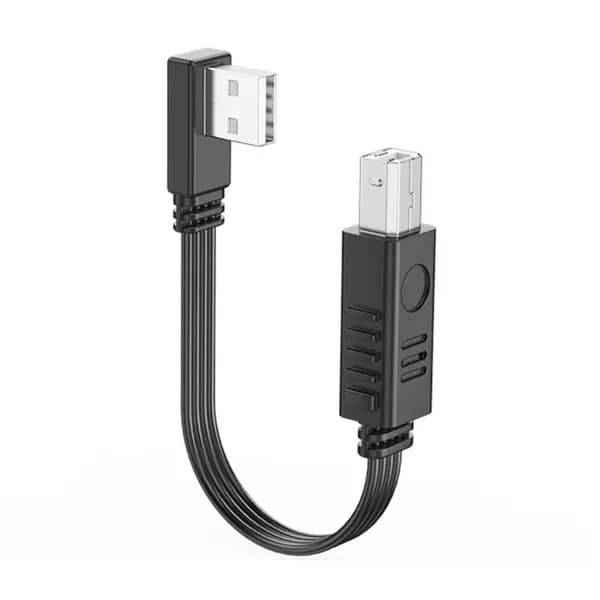 Плоский USB-кабель 2.0 A-B для компьютера и принтера, 1m - Согните влево