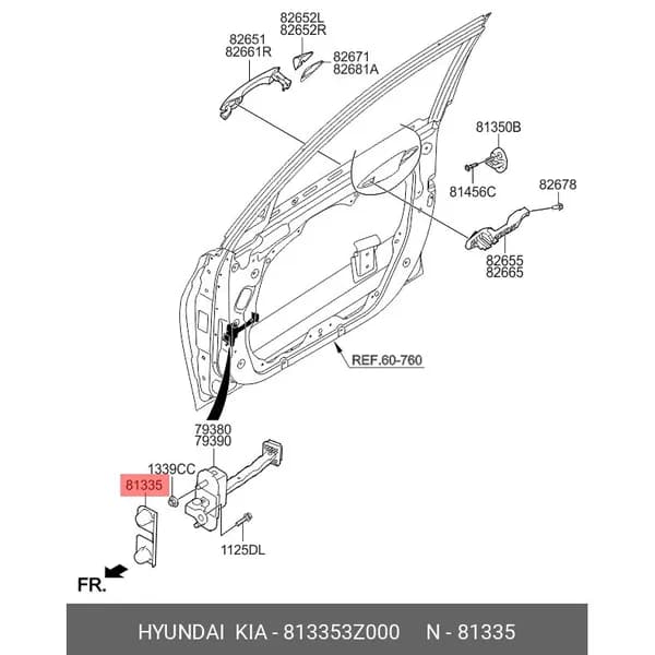 Кожух петли двери HYUNDAI-KIA-MOBIS 813353Z000