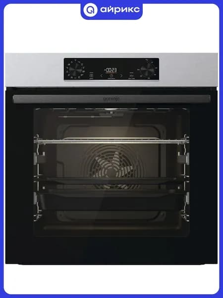 Электрический духовой шкаф Gorenje BOSB6737E09X, 59.5 см, 77 л, 13 режимов, гриль, конвекция, каталитическая очистка, очистка паром, серебристый