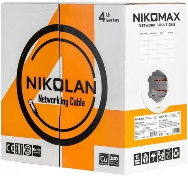 NIKOMAX|NIKOLAN Кабель для интернет-соединения, 5 м, серый