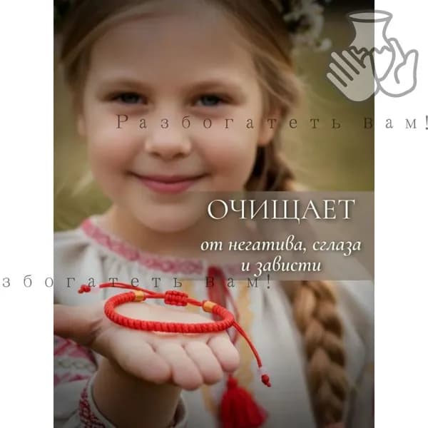 Браслет нить красная на руку, оберег на исполнение желаний
