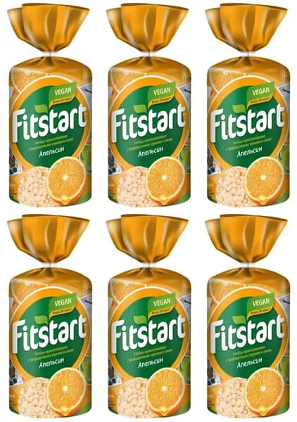 Fitstart Хлебцы мультизлаковые Апельсин, 100 г, 6 шт