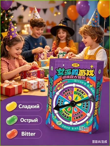 Игра Ведьма конфеты с рулеткой 30 штук 40г драже с необычными вкусами игровой набор для вечеринок детей