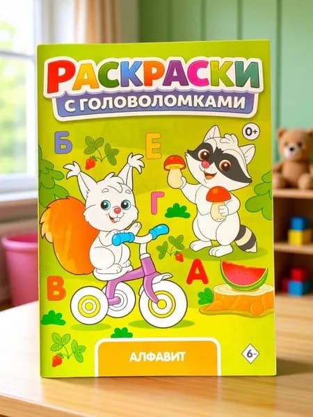 Раскраска с головоломками. Изучаем алфавит.