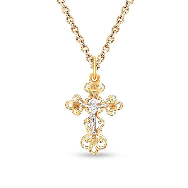 Крестик из красного золота 375 пробы 585GOLD
