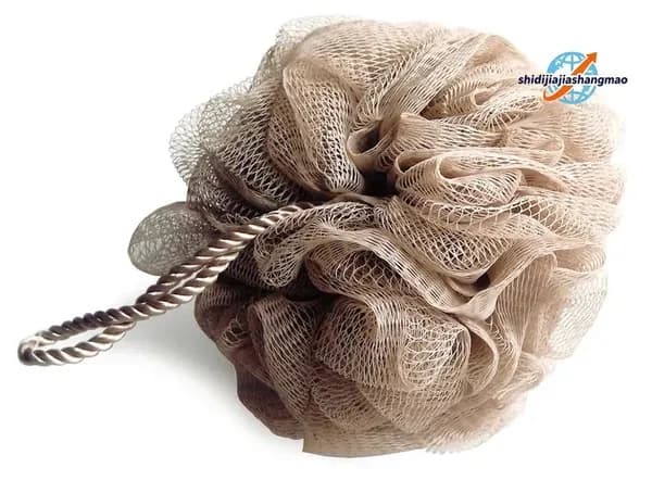 BASICARE Мочалка со шнуром- ЛЮКС, цвет мокко, 50гр., 2196