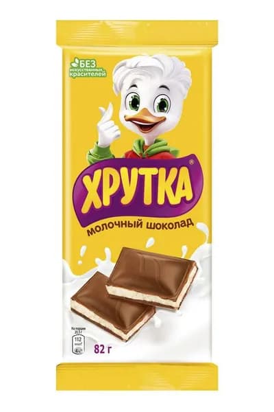 Хрутка молочный шоколад с молочной начинкой, 82 г