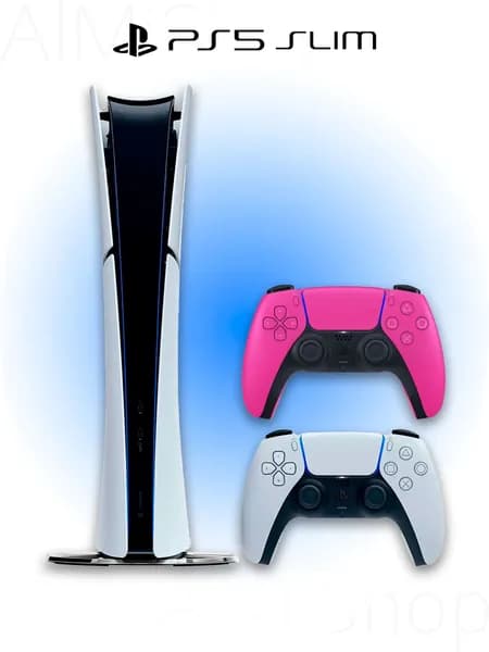 Игровая приставка Sony PlayStation 5 Slim Digital (БЕЗ ДИСКОВОДА) + 2 геймпад (розовый, Nova Pink)