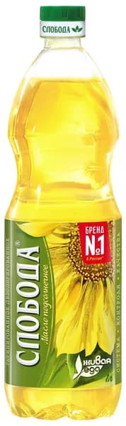 Масло подсолнечное Слобода рафинированное дезодорированное, 1л