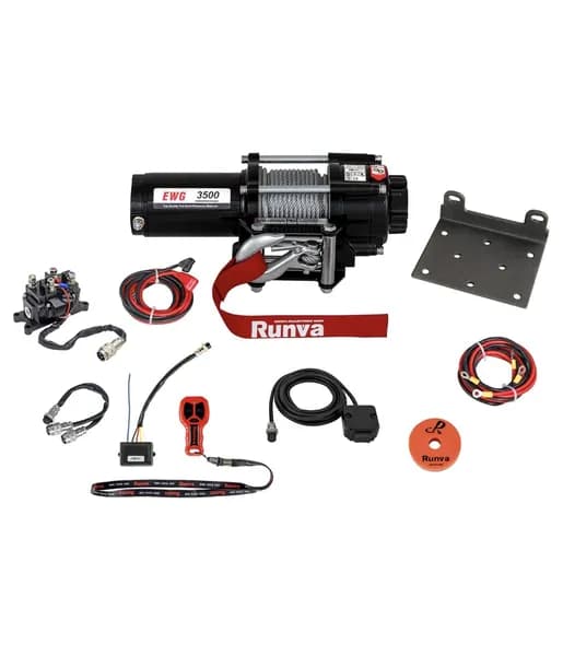 Лебёдка электрическая Runva 12V Magnum 3500 lbs 1588 кг (стальной трос + пульт ДУ)