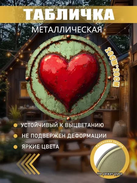 Металлическая картина с ржавым сердцем