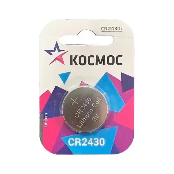 Элемент питания Космос CR2430, литиевая, 3V (комплект 3 шт.)